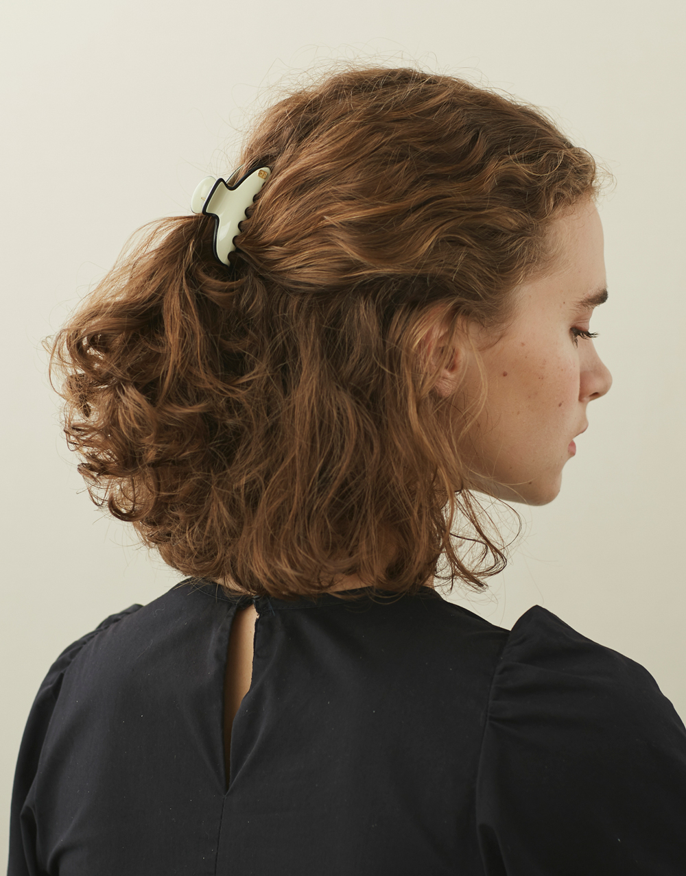 Alexandre de Paris small brown jewel hair clip Pince Vendôme