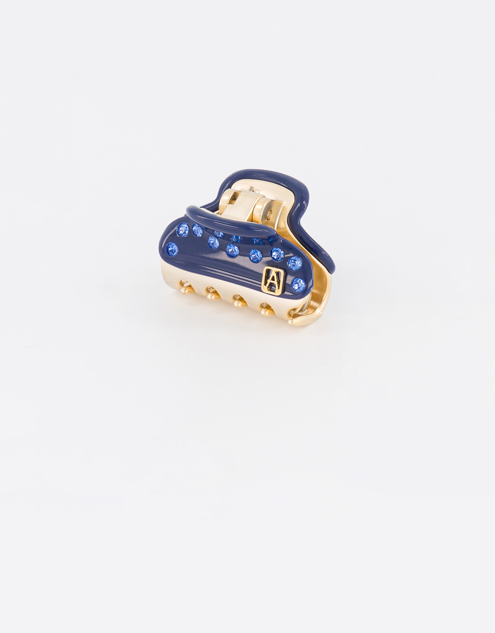 Alexandre de Paris little navy-blue jewel hair clip Pince Vendôme