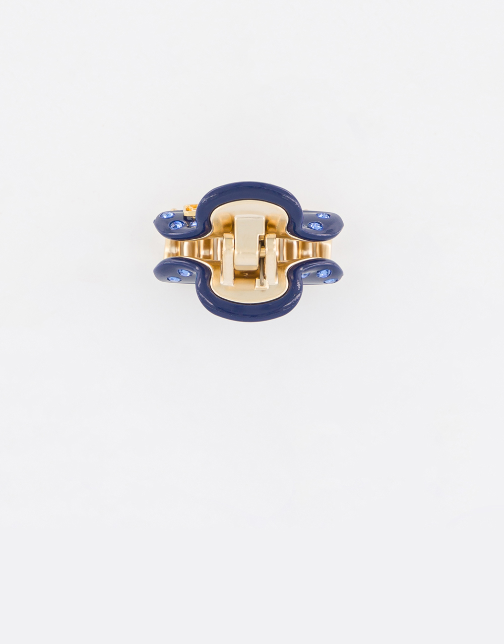Alexandre de Paris little navy-blue jewel hair clip Pince Vendôme