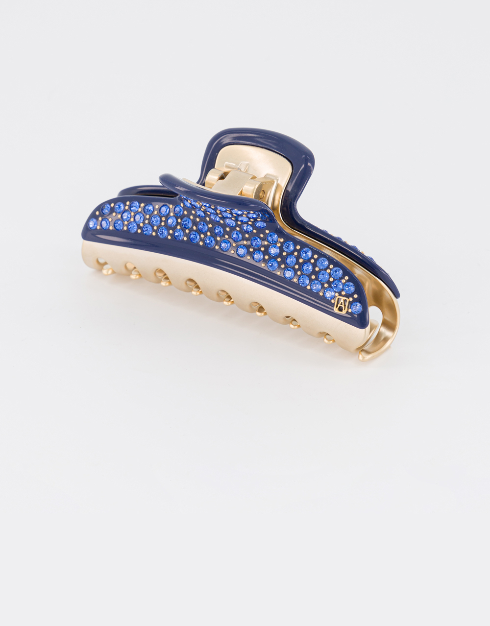 Alexandre de Paris large navy-blue jewel hair clip Pince Vendôme