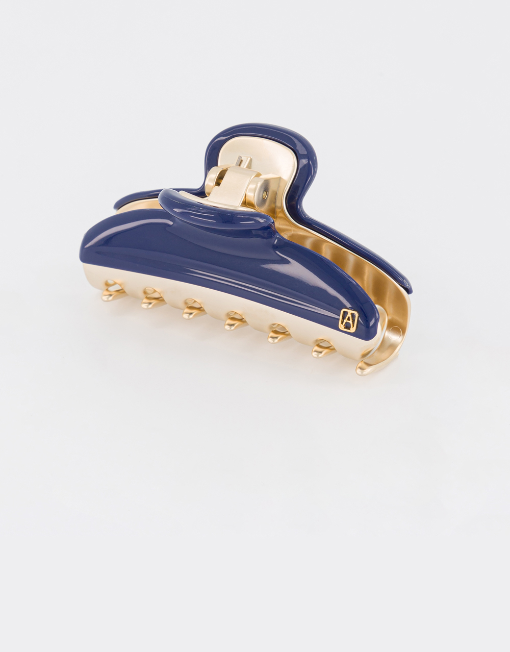 Alexandre de Paris regular navy-blue jewel hair clip Pince