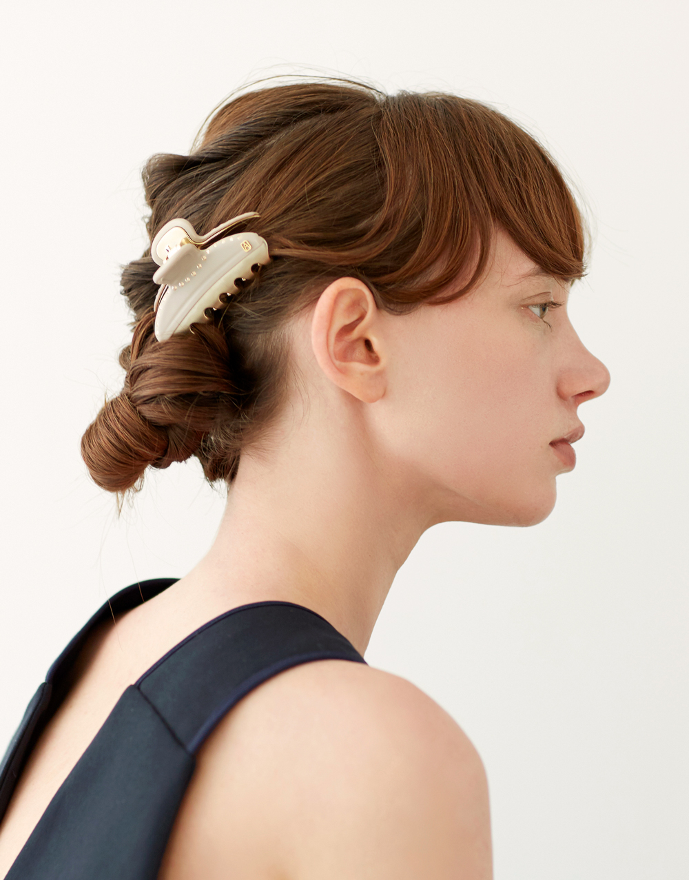 ヘアアクセサリー ALEXANDRE DE PARIS VENDOME CLIP Alexandre de Paris regular navy-blue jewel hair clip Pince Vendôme