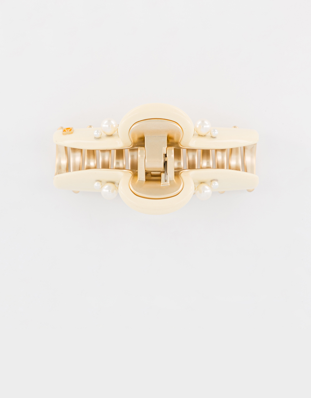 Alexandre de Paris regular off-white jewel hair clip Pince
